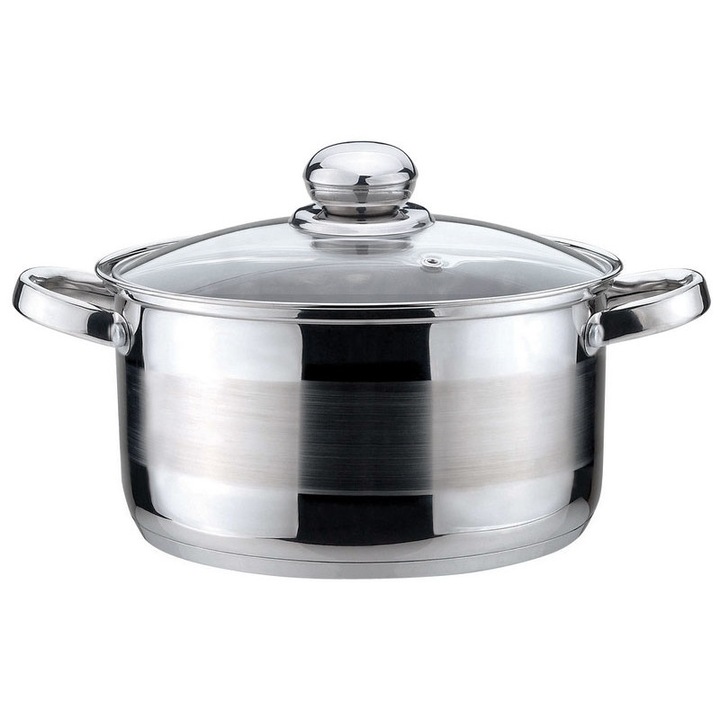 Oala cu capac Kinghoff, Kh-4330, Inox, 4L, 22 cm, Argintiu