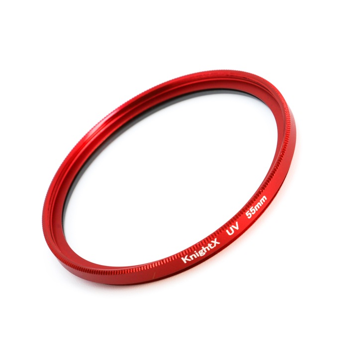 KnightX UV szűrő, optikai üveg, 55 mm, piros