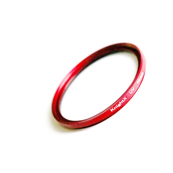 KnightX UV szűrő, 49 mm-es optikai üveg, Piros