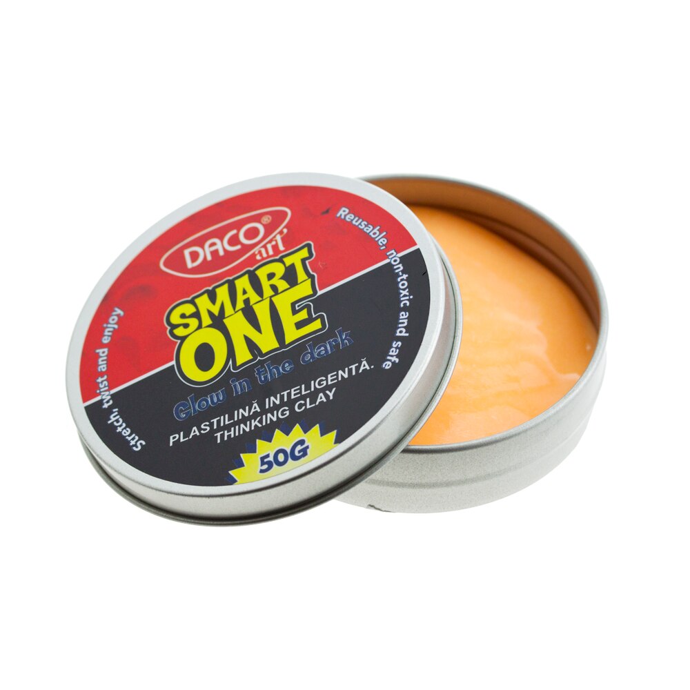 Plastilina Inteligenta 50 g Glow in the Dark PL900F DACO portocaliu