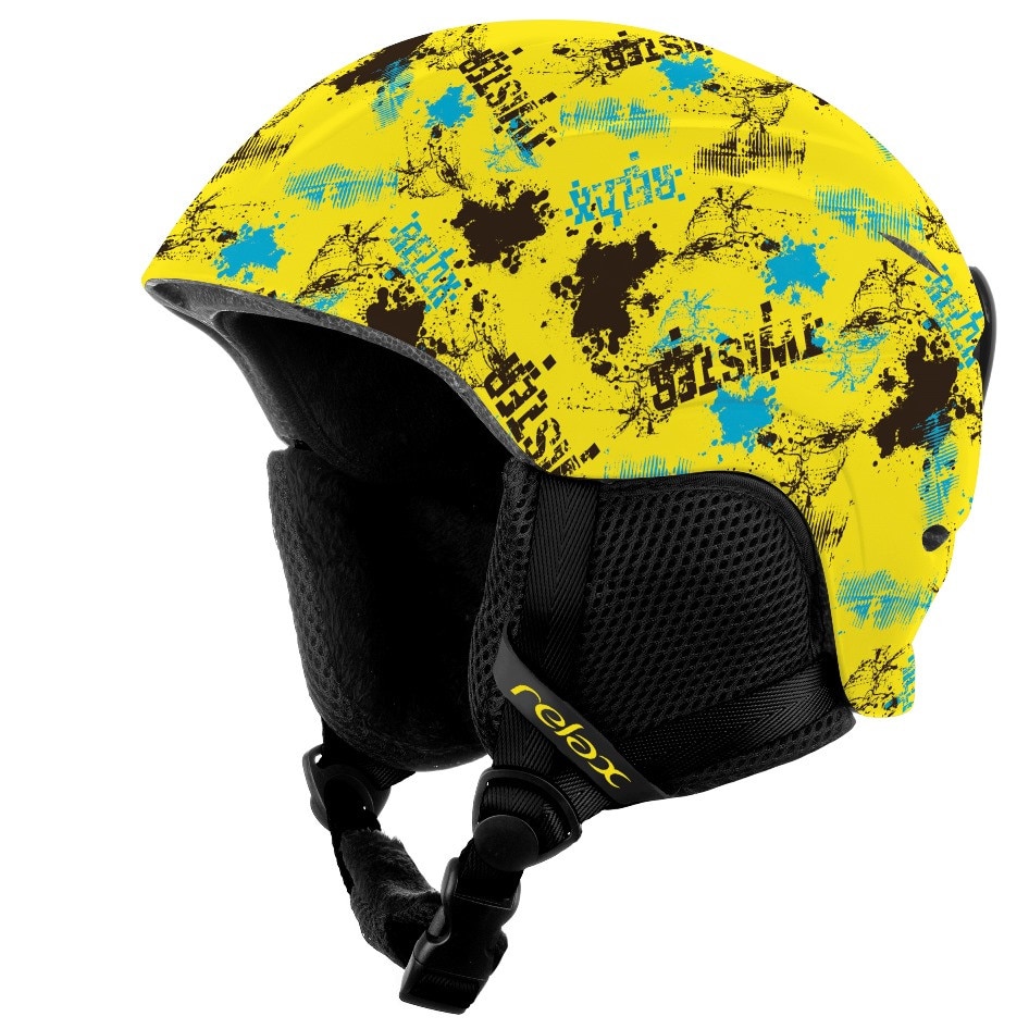 Casca schi/snowboard Relax Twister, copii, galben neon/albastru/negru, XS (49-52 cm)