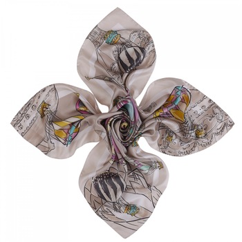 Esarfa matase Make a Wish Fashion grey pearl Esarfa matase Make a Wish Fashion grey pearl