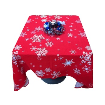 Fata de masa 150 x 300 cm, din Bumbac, motive Craciun, Fulgi de zapada, cod 13739 Rosu Fata de masa 150 x 300 cm, din Bumbac, motive Craciun, Fulgi de zapada, cod 13739 Rosu