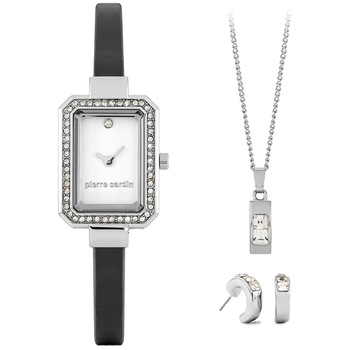 Set - Ceas, colier si cercei dama, Pierre Cardin, argintiu Set - Ceas, colier si cercei dama, Pierre Cardin, argintiu