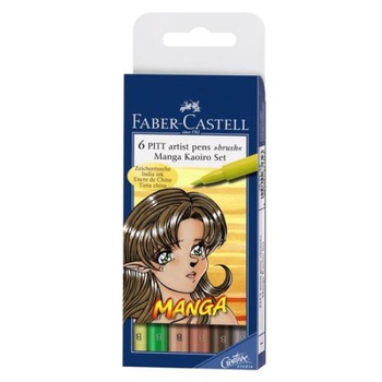 Set 6 culori Pitt Artist Pen Manga Kaioro, Faber - Castell Set 6 culori Pitt Artist Pen Manga Kaioro, Faber - Castell
