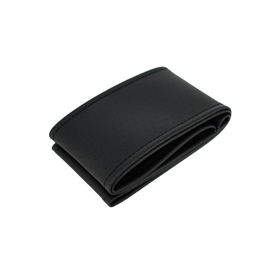 Husa volan imitatie piele, neagra si cusatura neagra, marimea M 38cm