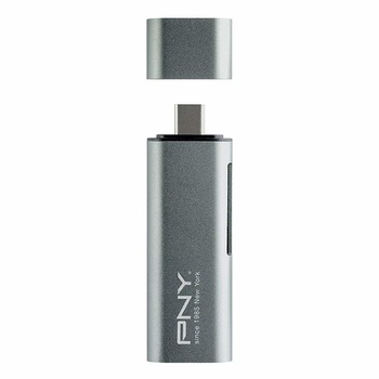 Card Reader All in One PNY, USB Type-C, Argintiu Card Reader All in One PNY, USB Type-C, Argintiu