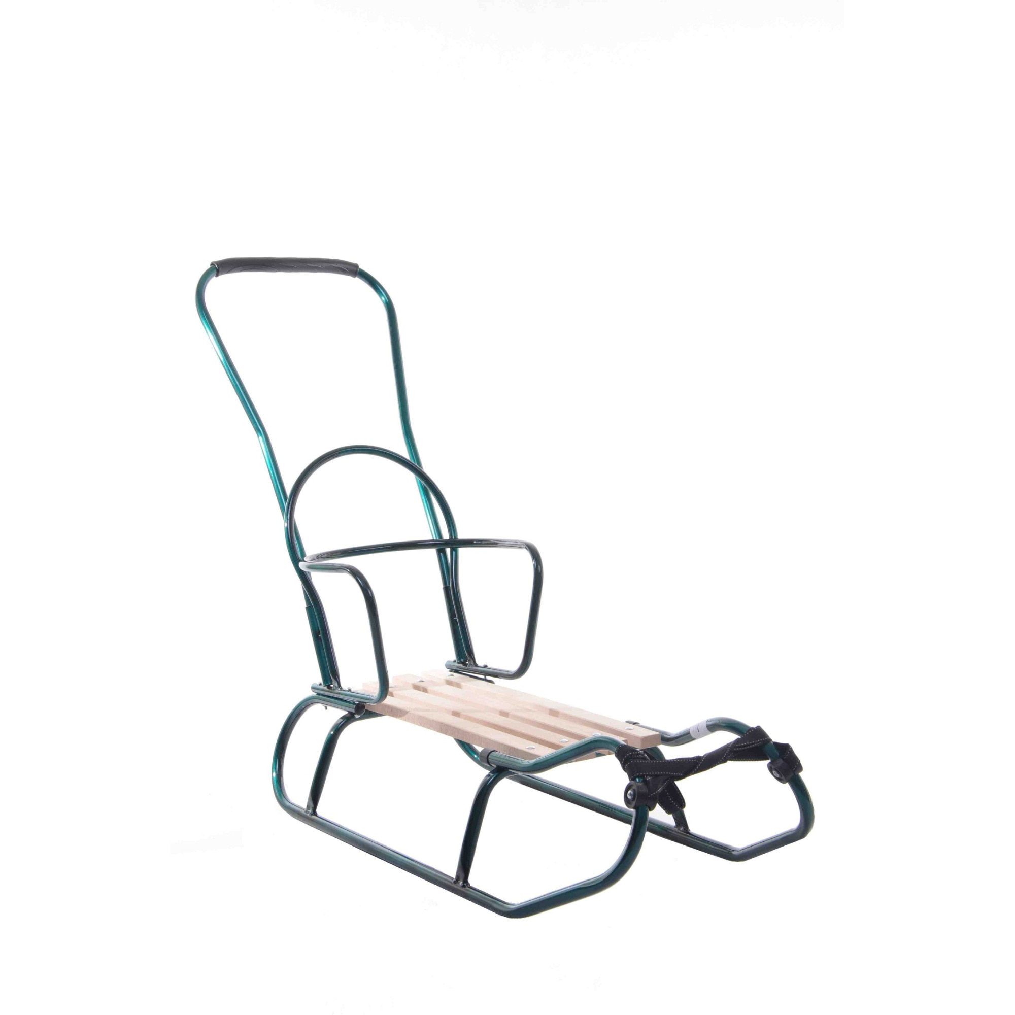 Sanie metalica cu spatar si maner de ghidaj Matpol, Verde