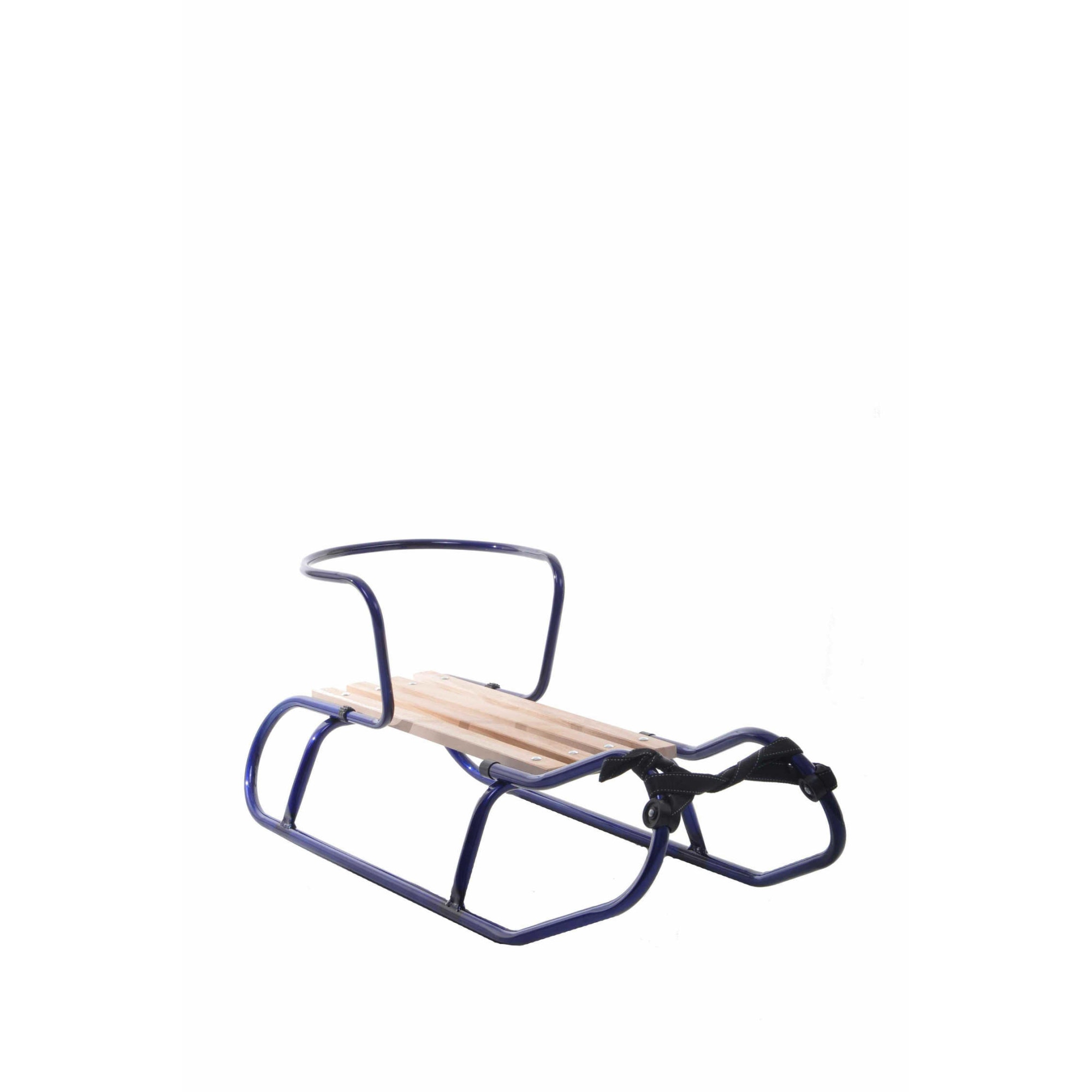 Sanie metalica cu spatar si scandura fag Matpol, Albastru