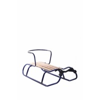 Sanie metalica cu spatar si scandura fag Matpol, Albastru