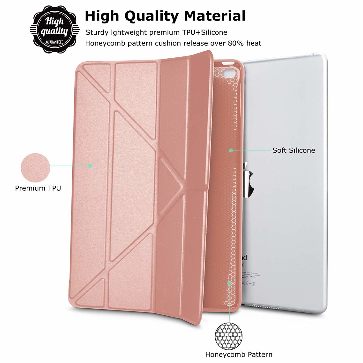Husa Tableta cu Tastatura Apple iPad 9.7" 5Th Generation 2017-2018 IPad Air 5" ofera protectie Lux Oregami Rose