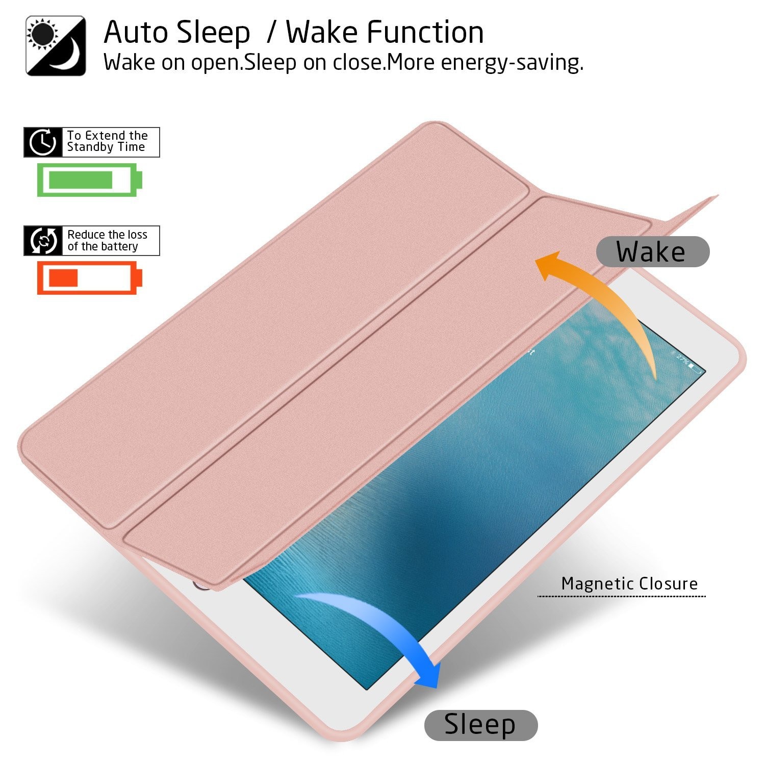 Husa Tableta iPad 9.7" 6Th Generation 2018 IPad Air 6 ofera protectie Ultrasubtire Lux Rose Gold