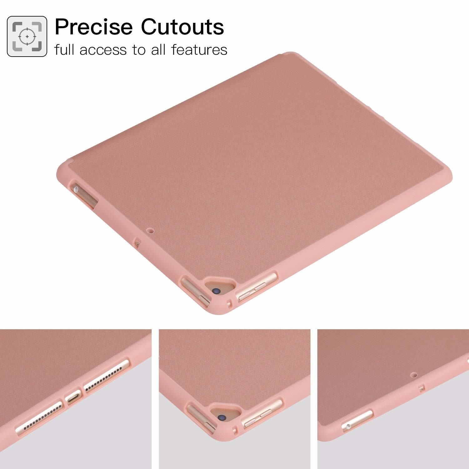 Husa Tableta iPad 9.7" 6Th Generation 2018 IPad Air 6 ofera protectie Ultrasubtire Lux Rose Gold