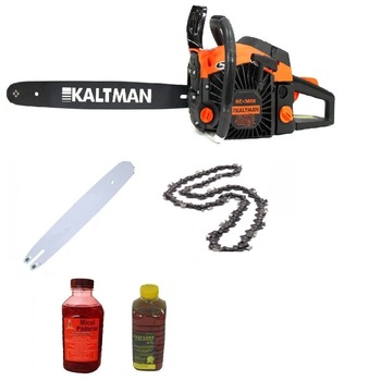 Set Drujba benzina Kaltman KC-3600, 52cc, 5.2 CP, 8500 RPM 2416 + Ulei de amestec si ulei de ungere Set Drujba benzina Kaltman KC-3600, 52cc, 5.2 CP, 8500 RPM 2416 + Ulei de amestec si ulei de ungere