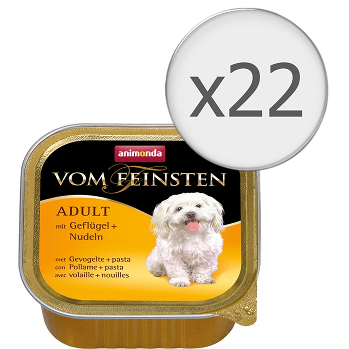 Мокра храна за кучета Vom Feinsten, Птиче месо, 22 броя x 150 гр