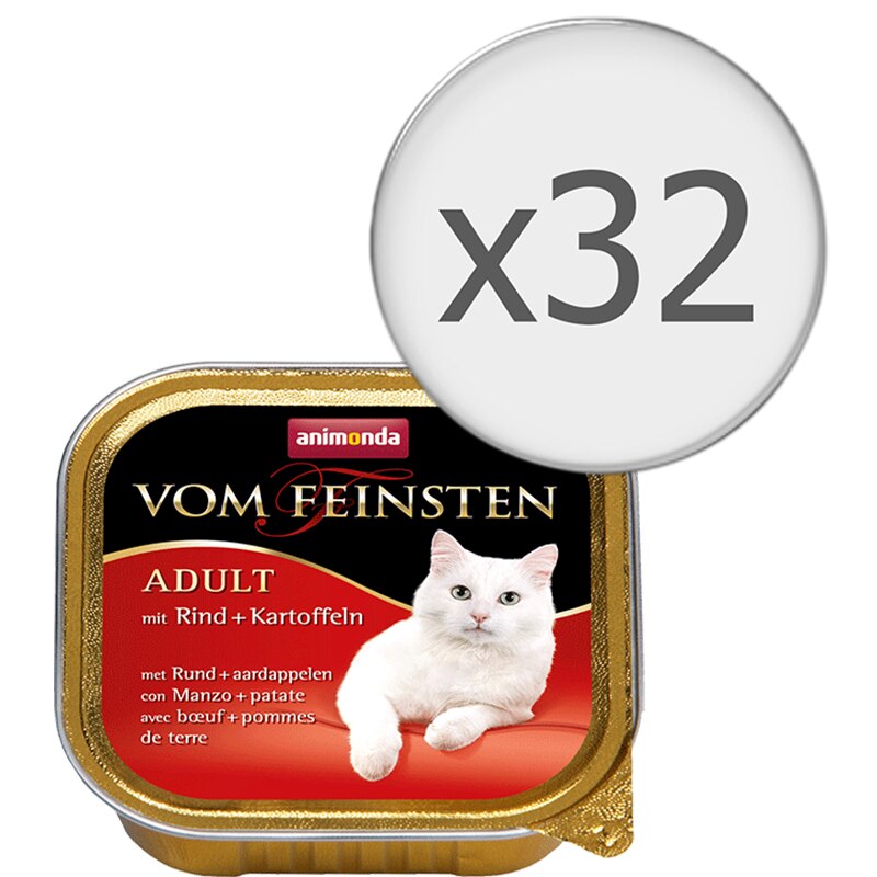 Hrana umeda pentru pisici Animonda Vom Feinsten, Vita si Cartofi, 32x100g