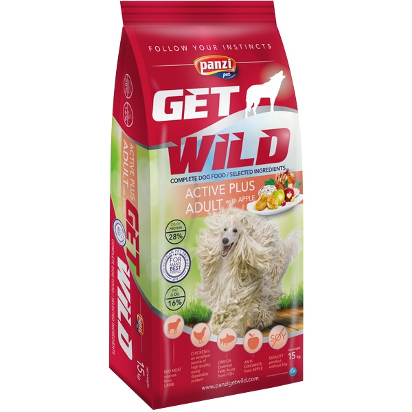 Hrana uscata pentru caini Panzi Get Wild Active Plus, 15kg
