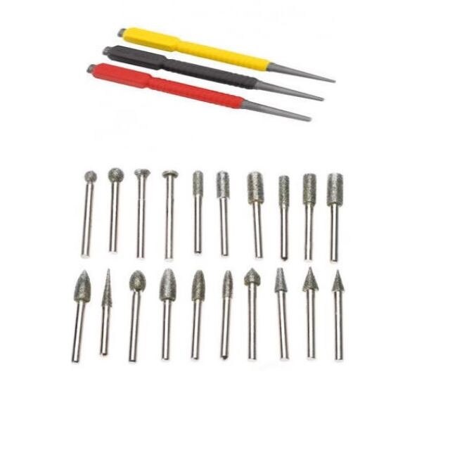 Kit Trusa freze diamantate ,20 piese + Set punctatoare ,3 piese