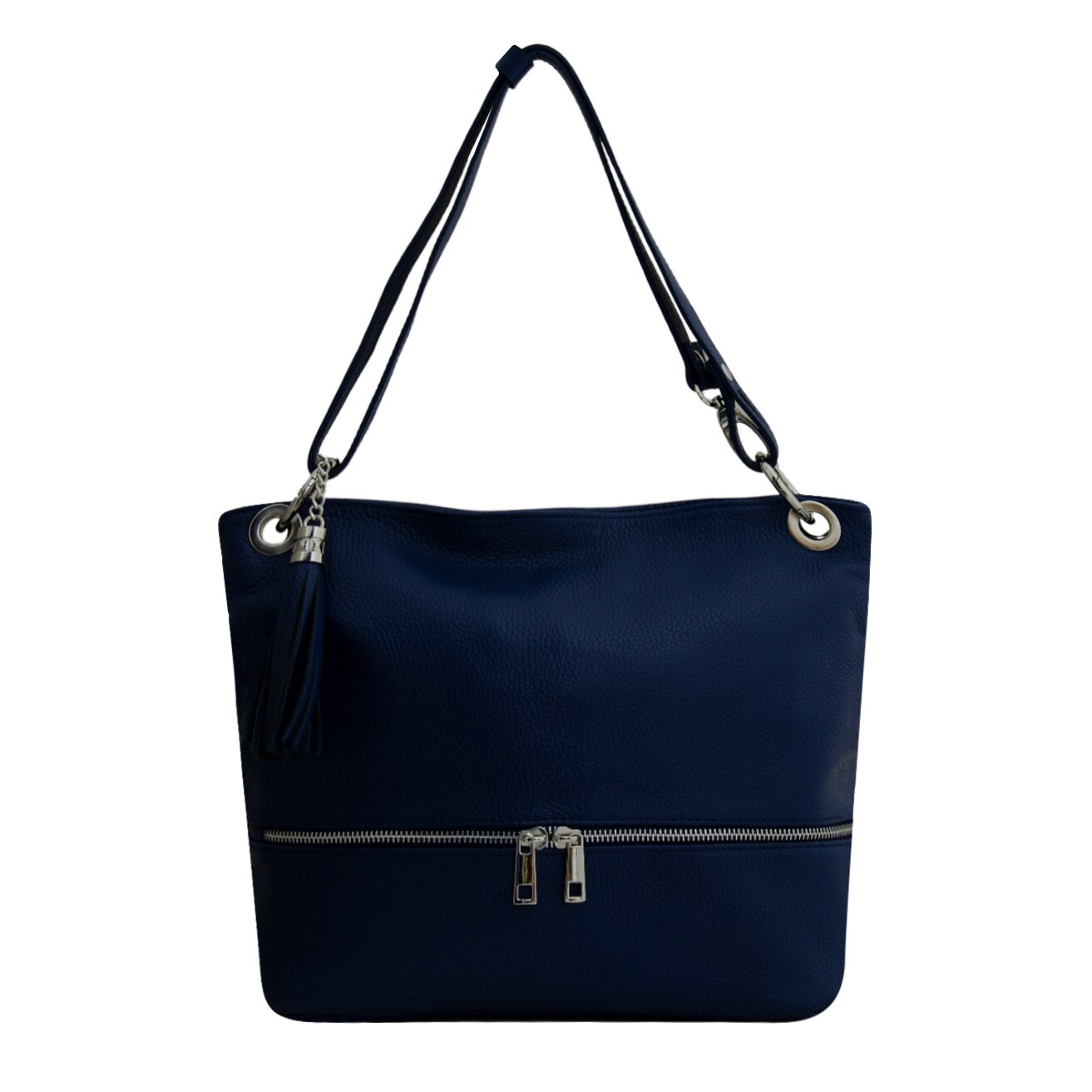 Geanta de dama din piele naturala, Ruby albastru