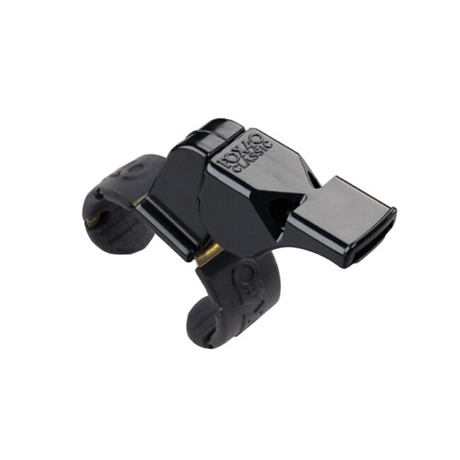 Fluier Fox 40 Classic, cu suport deget, fara bila, sunet strident 115 dB, Negru