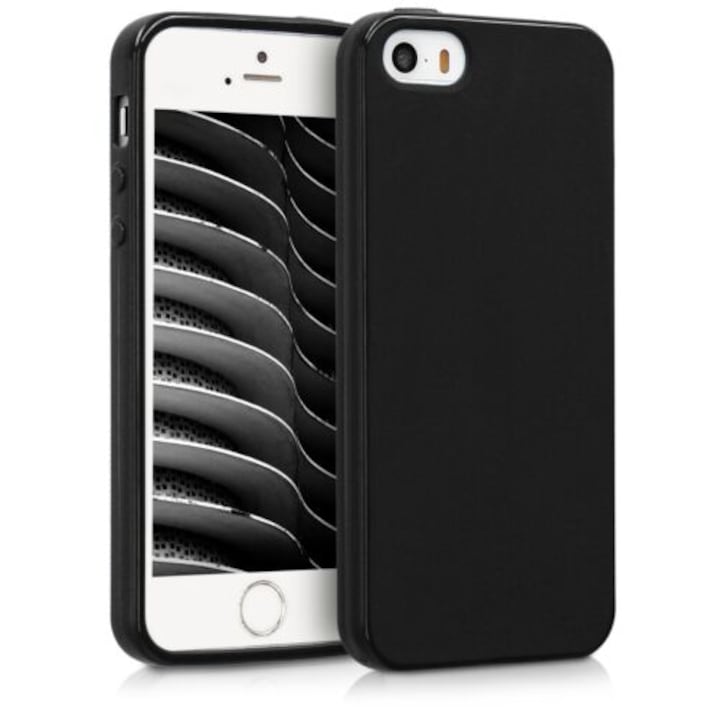 Telefontok Apple iPhone 5 / iPhone 5s / iPhone SE készülékhez, szilikon, fekete, 33098.01