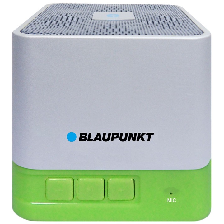 Преносима тонколона BLAUPUNKT BT02GR, Bluetooth, AUX IN, MP3, FM радио, Mini USB, Зелен?Бял