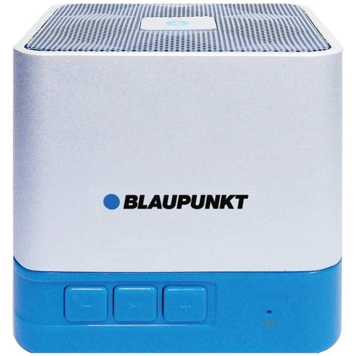 Преносим високоговорител Blaupunkt, Bluetooth свързаност, AUX IN / MP3 / FM радио / Mini USB, бял / син