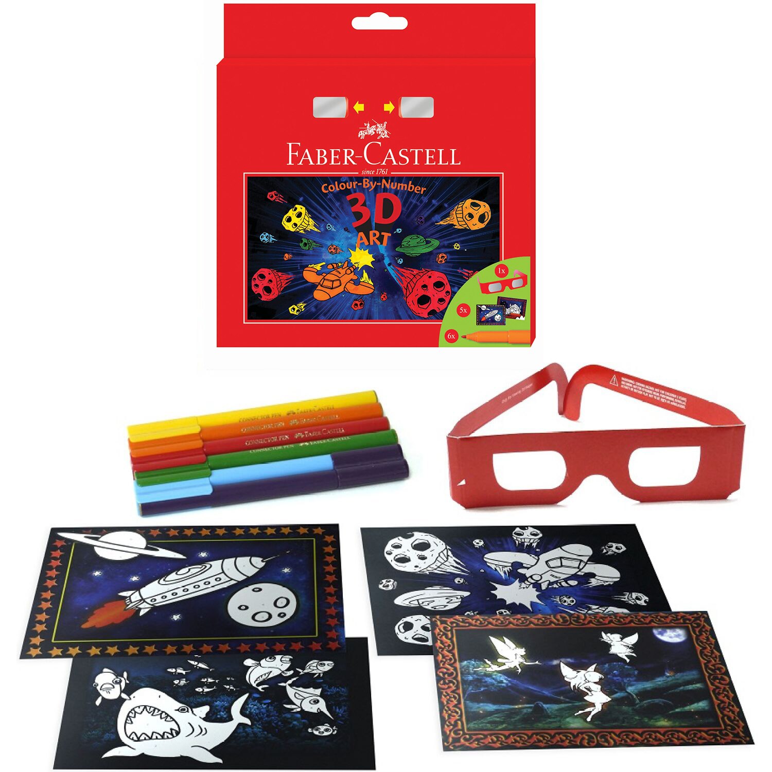 Set cadou Faber-Castell 6 carioci connector 3D Art