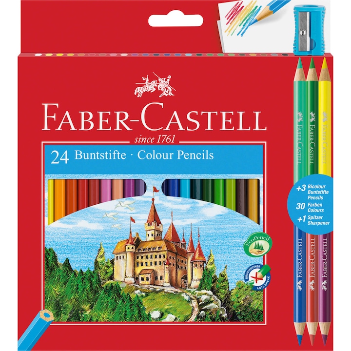 Faber-Castell színes ceruzák, 24 és 3 Eco szín