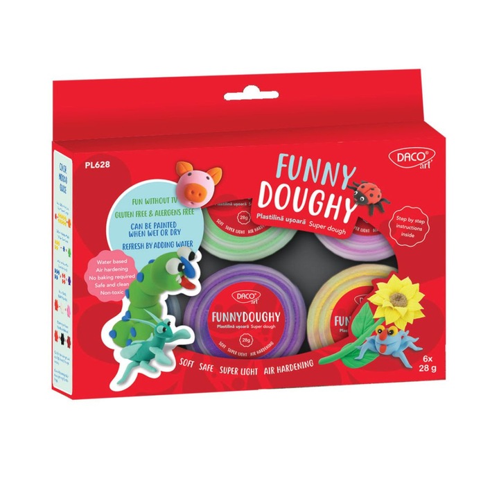 Könnyű gyurma Funny Doughy 6X28 gr DACO PL628