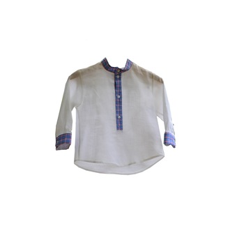 Camasa baieti Ada Rose ,alba din bumbac, cu guler tunica, 4-5 ani Camasa baieti Ada Rose ,alba din bumbac, cu guler tunica, 4-5 ani