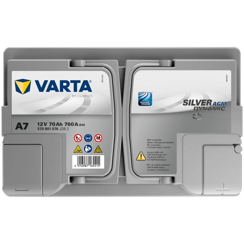 Baterie auto Varta Silver AGMxEV A7 70Ah 760A 570901076 - eMAG.ro