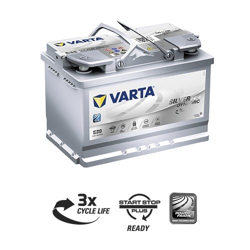 VARTA SILVER dynamic, E39 570901076D852 Batterie 12V 70Ah 760A B13 Batterie  AGM E39, 570901076