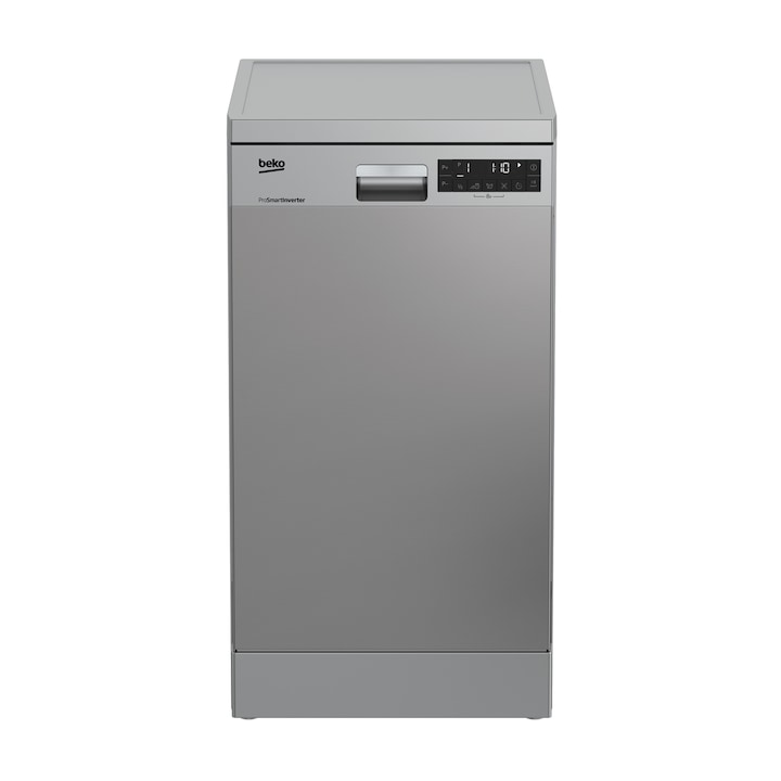 Beko DFS 28021 X Szabadonálló mosogatógép, 45cm, 10terítékes, 8program, LCD, A++ energiaosztály, Inox