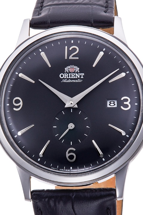 ORIENT, Автоматичен часовник с кожена каишка, Черен