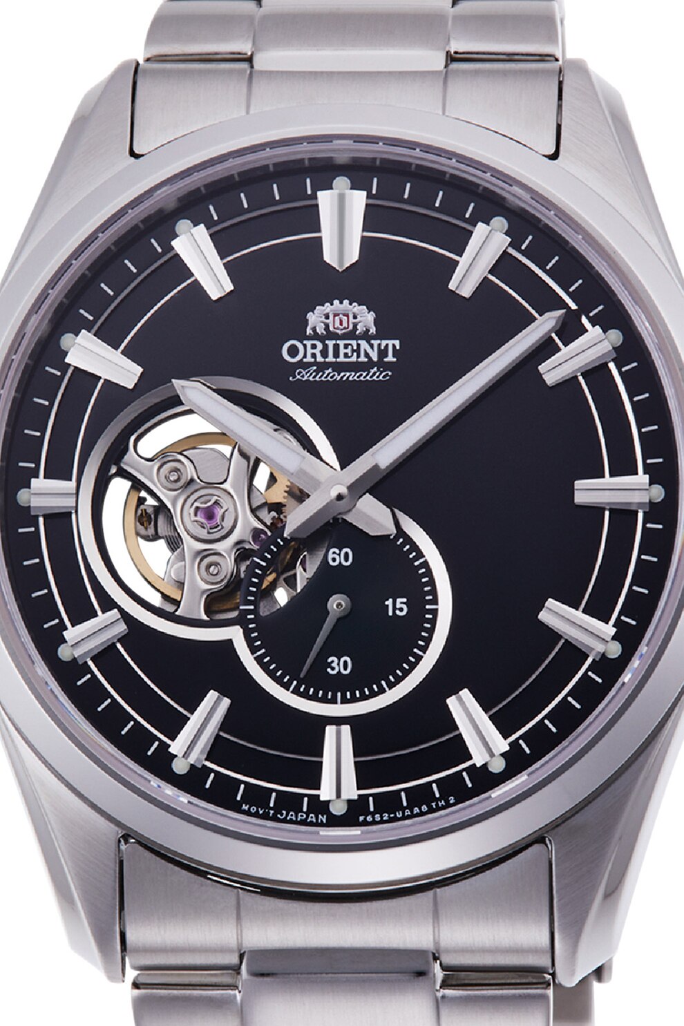 ORIENT, Ceas automatic cu cadran cu mecanism partial vizibil, Argintiu ...