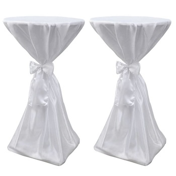 Set de 2 fete de masa pentru evenimente cu panglica, vidaXL, Tesatura, 70 cm, Alb Set de 2 fete de masa pentru evenimente cu panglica, vidaXL, Tesatura, 70 cm, Alb