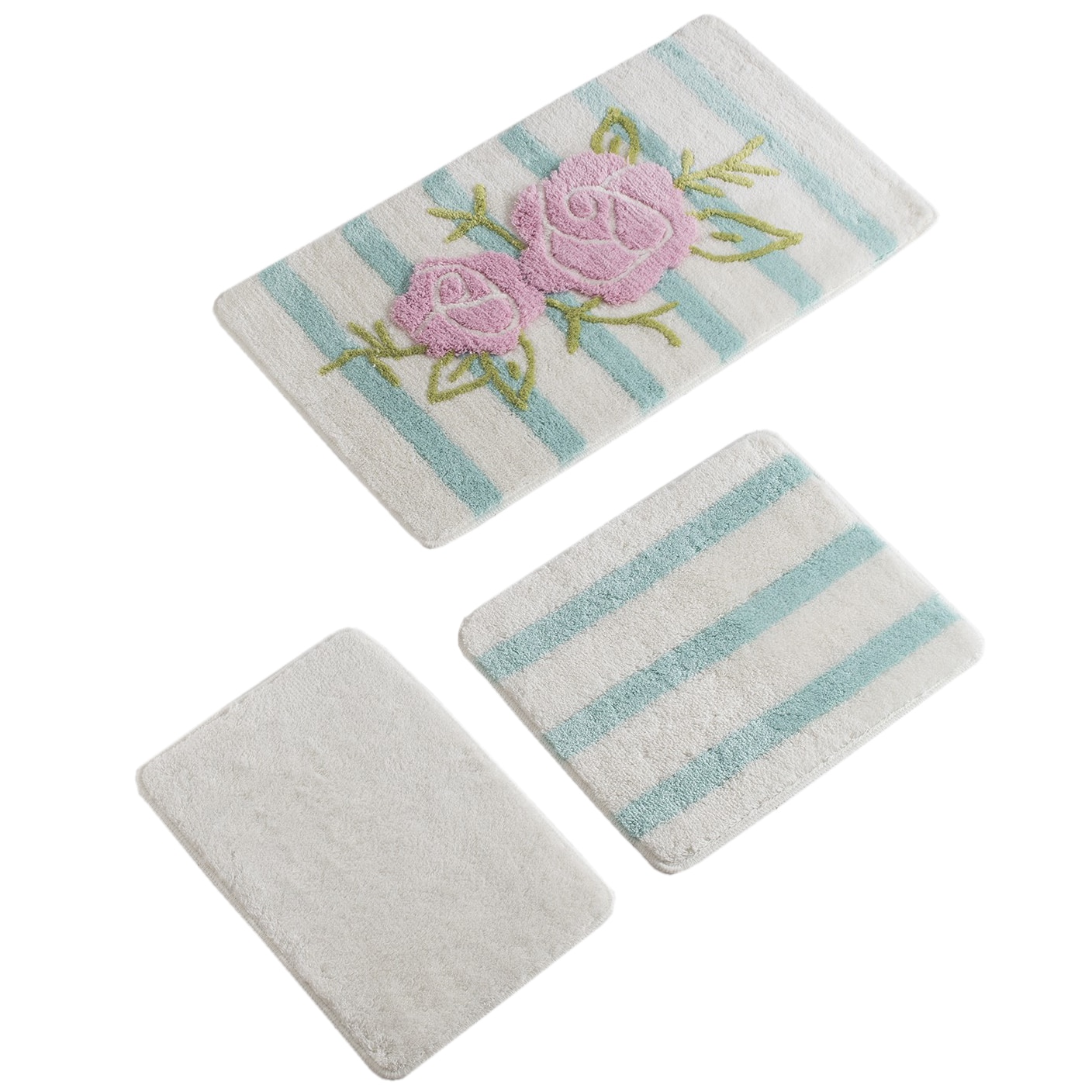 Set 3 covorase de baie Rose Line, Chilai Home by Alessia, 100% acryl, multicolor