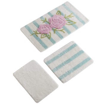 Set 3 covorase de baie Rose Line, Chilai Home by Alessia, 100% acryl, multicolor Set 3 covorase de baie Rose Line, Chilai Home by Alessia, 100% acryl, multicolor