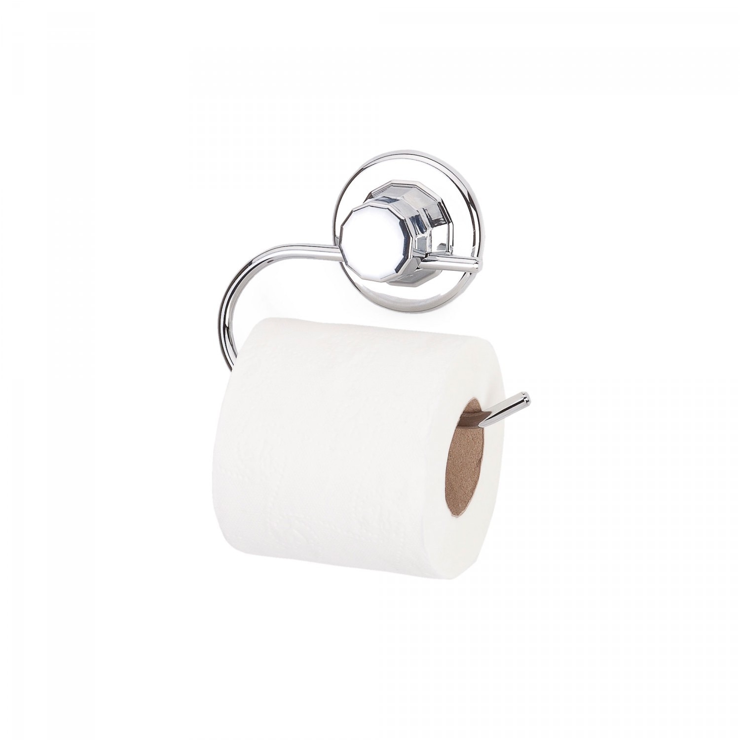 Suport iMK® pentru hartie igienica, Fara clapeta, Montaj cu ventuze, Cromat