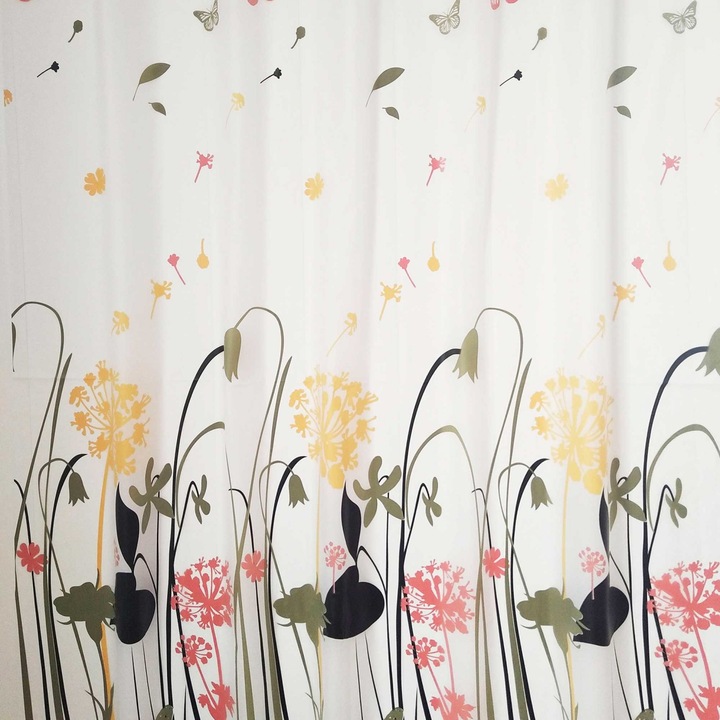 Perdea dus, Cubeca, model cu flori, multicolora, 200 x 180 cm