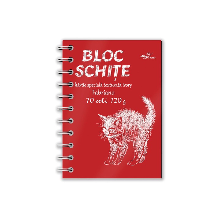 Bloc desen si schite A6 hartie Ivory Fabriano 70 coli 120 g spirala coperti tari