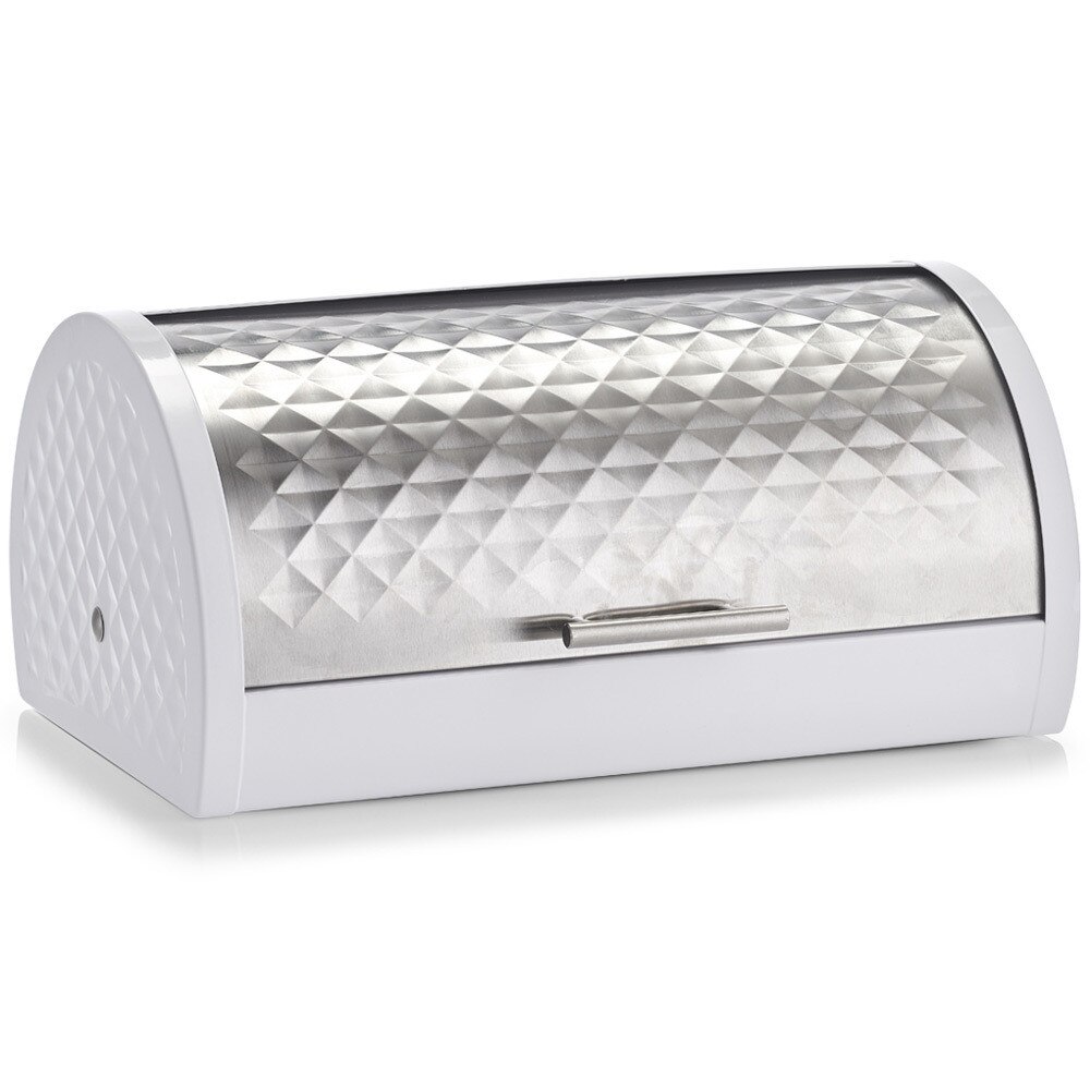 Cutie pentru paine Zeller din otel inoxidabil, 39 x 28 x 19 cm, Alb/Argintiu