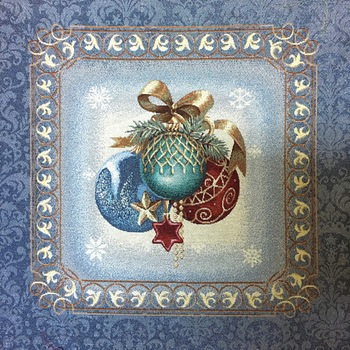 Fata perna decorativa Cerbul Albastru ,model cu globuri pe fond albastru, dimensiune 45x45 cm Fata perna decorativa Cerbul Albastru ,model cu globuri pe fond albastru, dimensiune 45x45 cm