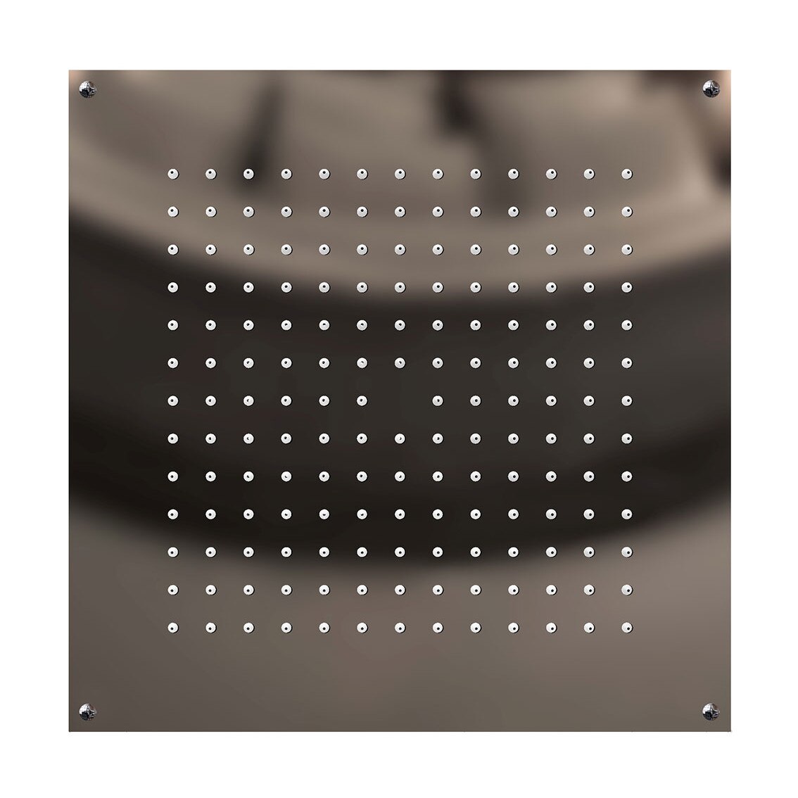 Palarie de dus patrata in otel inoxidabil, montaj incastrat, 350 x 350 mm crom, anti calcar, cu duze in silicon, sistem de siguranza