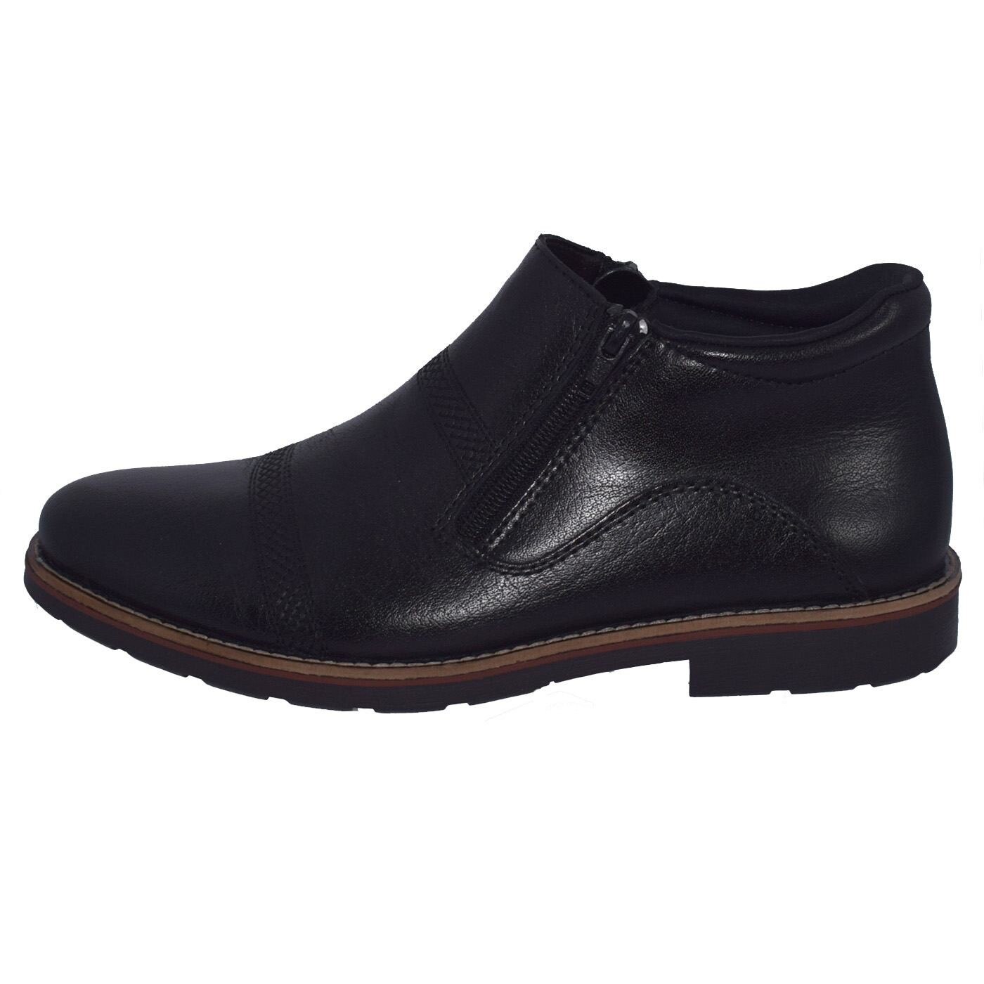 Ghete barbati, din piele naturala, marca Rieker, 15381-00-18-01-22, negru, Negru
