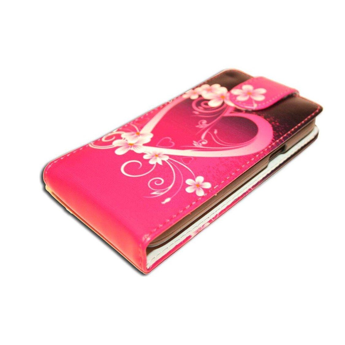 Husa Samsung Galaxy Core Plus G3500, best flip, piele eco, neagra, inimi