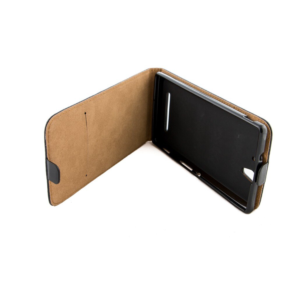 Husa Sony Erricson Xperia C3, piele eco, flexi, neagra