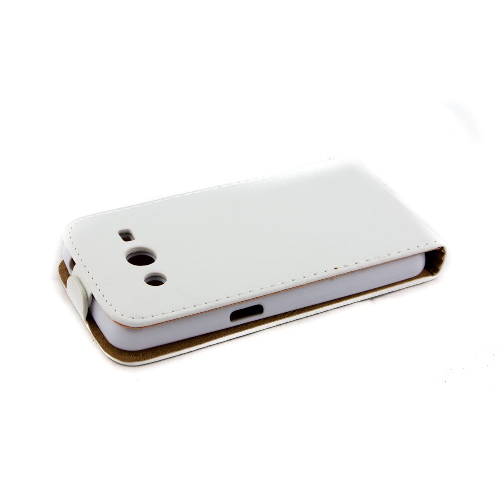 Husa Samsung Galaxy Core 2 G355H, slim flexi, piele eco, alba