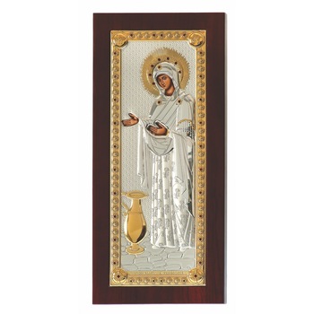 Icoana Sporul Casei, Foita Argint 925 si Aur, 11x23cm Icoana Sporul Casei, Foita Argint 925 si Aur, 11x23cm